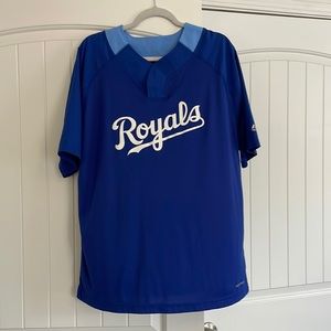 Men’s Kansas City Royals Cool Base Collar Snap Pullover- Size XL